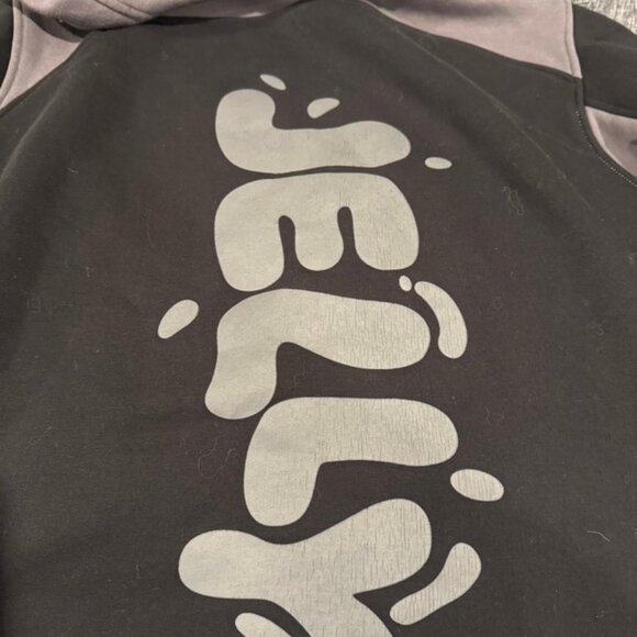 Jelly Official Hoodie Black/Gray Neon Green Tag Medium but S See Measurement - Picture 5 of 5
